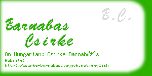 barnabas csirke business card